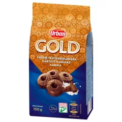  UrbanGold Biscuiți cu aromă de vanilie și înveliș de ciocolată cu lapte 150 g 